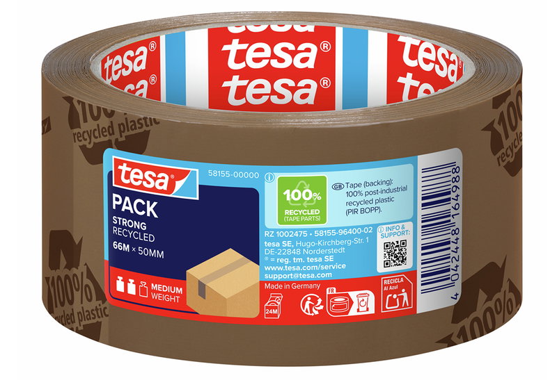 Tesa Ταινία Συσκευασίας Eco & Strong 66mx50mm Καφέ Εμπριμέ