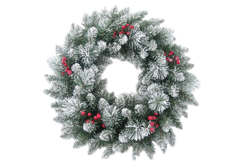 Χριστουγεννιάτικο Στεφάνι Homefit Snowy Luna Φ60cm