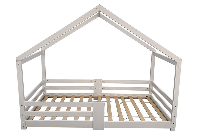 Παιδικό Κρεβάτι Μονό Montessori Nest Μ198xΠ96xΥ155cm με Προστασία Λευκό