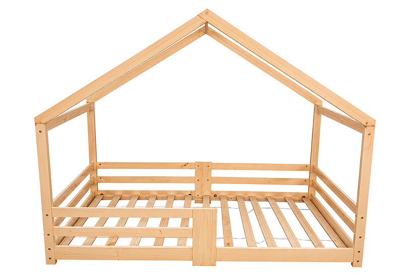 Παιδικό Κρεβάτι Μονό Montessori Nest Μ198xΠ96xΥ155cm με Προστασία Natural