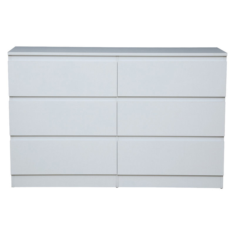 Συρταριέρα Nordia Λευκή με 6 Συρτάρια Μ120xΠ30xΥ77cm