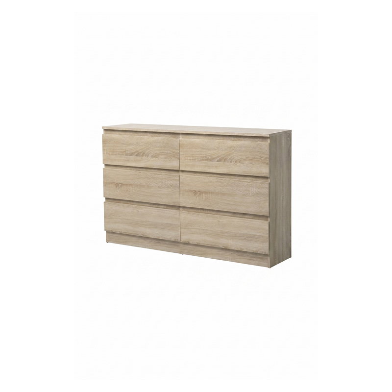 Συρταριέρα Nordia Natural με 6 Συρτάρια Μ120xΠ30xΥ77cm