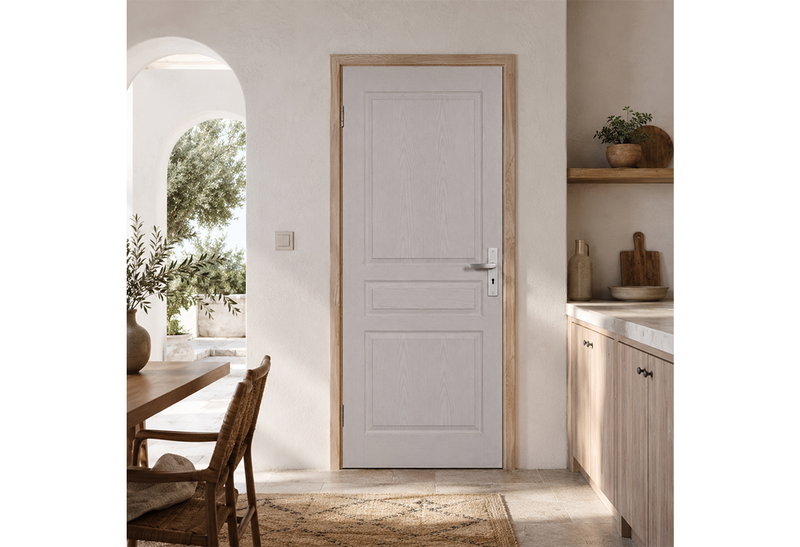 Πόρτα HDF Τύπου P 76x205cm Άβαφη Ασταρωμένη Αναστρέψιμη με Κάσα