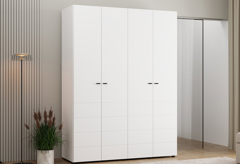 Ντουλάπα Ρούχων Τετράφυλλη Nevis M155xΠ51.5xY207.5cm Λευκή