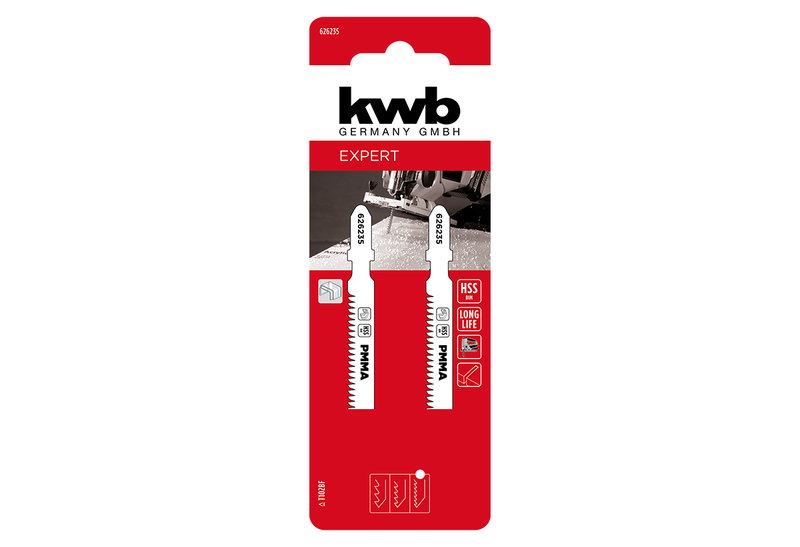 Σετ Πριονόλαμες Plexiglass KWB Λεπτής Κοπής Τ 2τμχ
