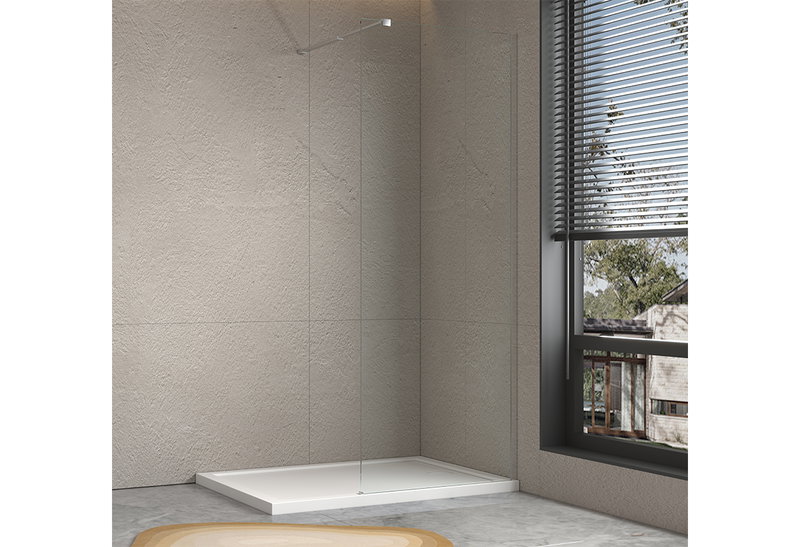 Σταθερό Τζάμι Walk-In Kadda 6mm 80x200cm Διάφανο με Χρωμέ Προφίλ