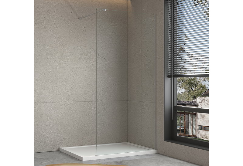 Σταθερό Τζάμι Walk-In Kadda 6mm 100x200cm Διάφανο με Χρωμέ Προφίλ