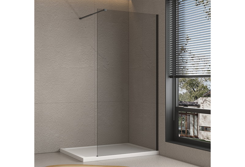Σταθερό Τζάμι Walk-In Kadda 6mm 100x200cm Φιμέ με Μαύρο Προφίλ