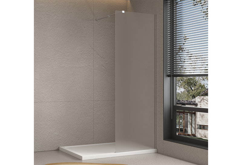 Σταθερό Τζάμι Walk-In Kadda 6mm 70x200cm Αμμοβολή με Χρωμέ Προφίλ