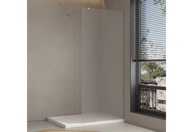 Σταθερό Τζάμι Walk-In Kadda 6mm 90x200cm Αμμοβολή με Χρωμέ Προφίλ
