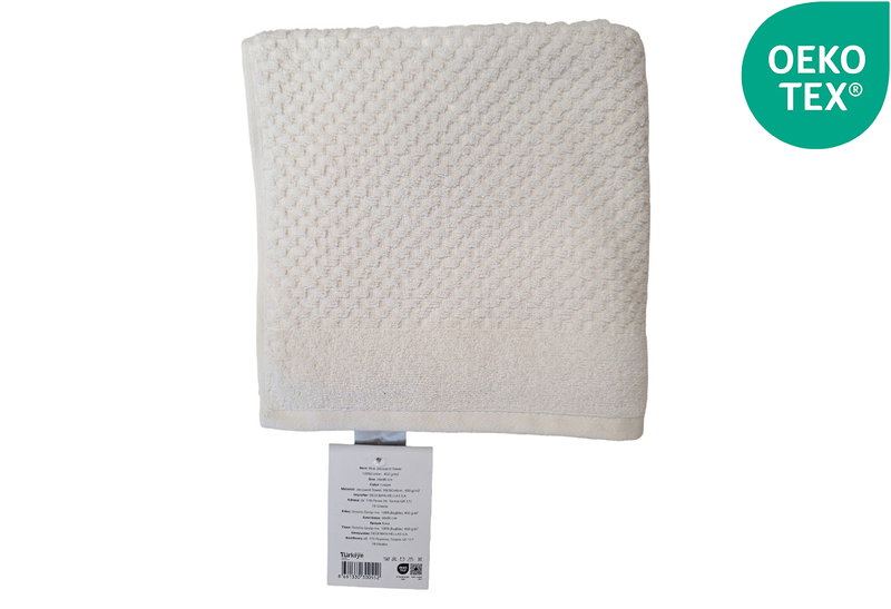 Πετσέτα Προσώπου Caressa Jacquard 90x50cm Κρεμ