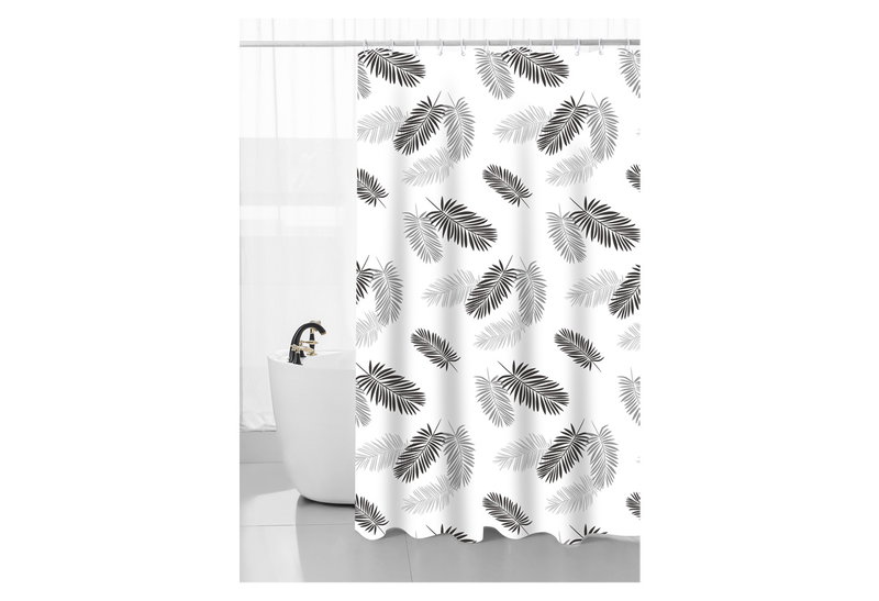 Κουρτίνα Μπάνιου Ionion Eva 180x180cm Black Feathers