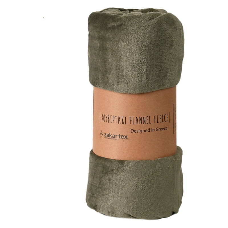 Κουβέρτα Μονή Zakartex Khaki 150x220cm