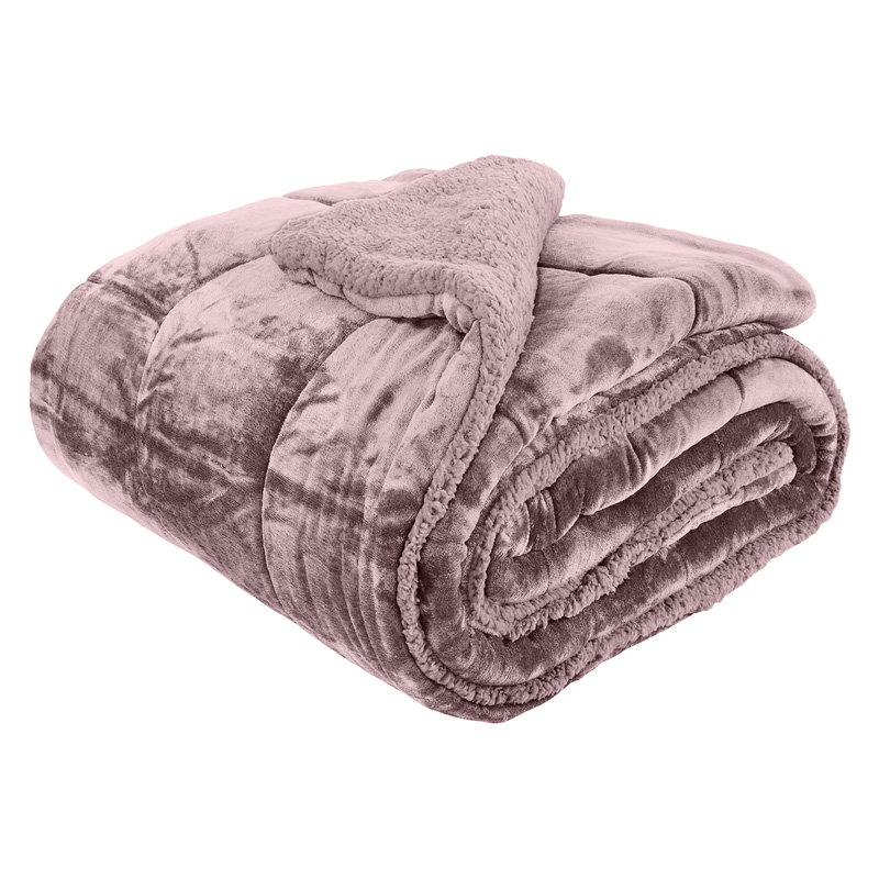 Κουβερτοπάπλωμα Διπλό Ionion Flannel Sherpa 240x220cm Lilac