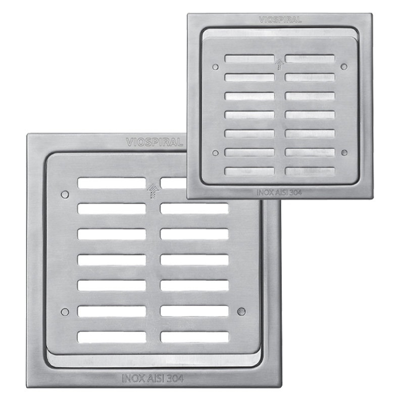 Γραμμική Σχάρα Δαπέδου Viospiral Ασφαλείας Inox 12x12cm