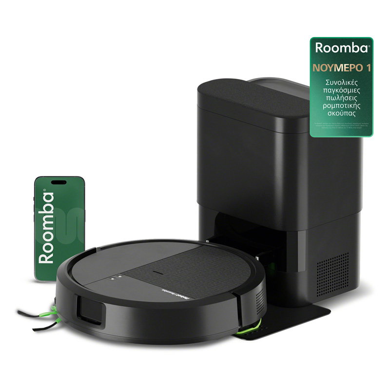 iRobot Roomba 115 Combo Σκούπα Ρομπότ με AutoEmpty Dock Μαύρη
