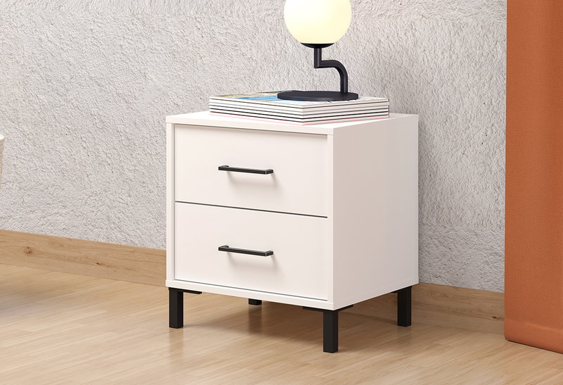Κομοδίνο Vienne Λευκό Μ48xΠ40xΥ52cm