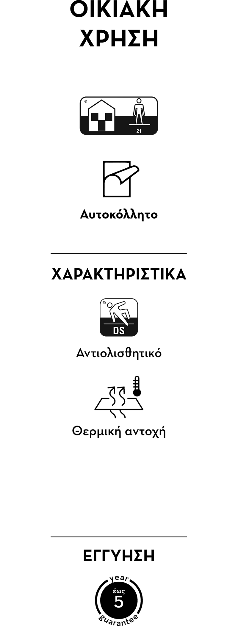Icons χαρακτηριστικών οικιακής χρήσης.