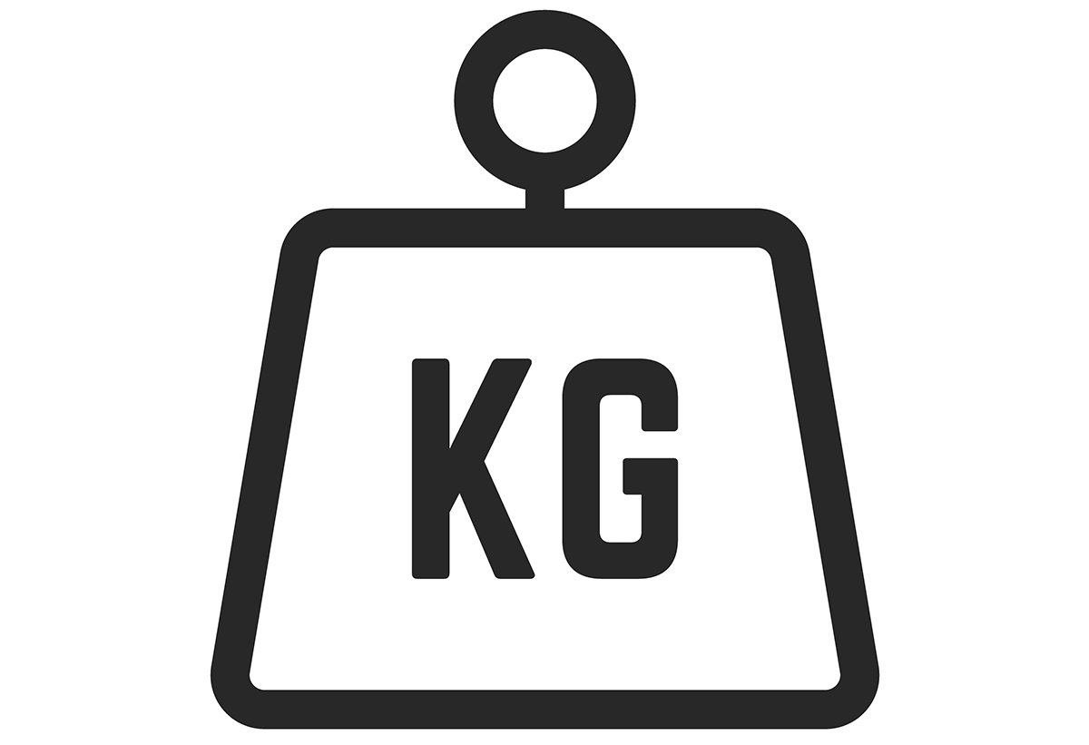Απεικονίζεται το picto του βάρους ανα ράφι σε kg