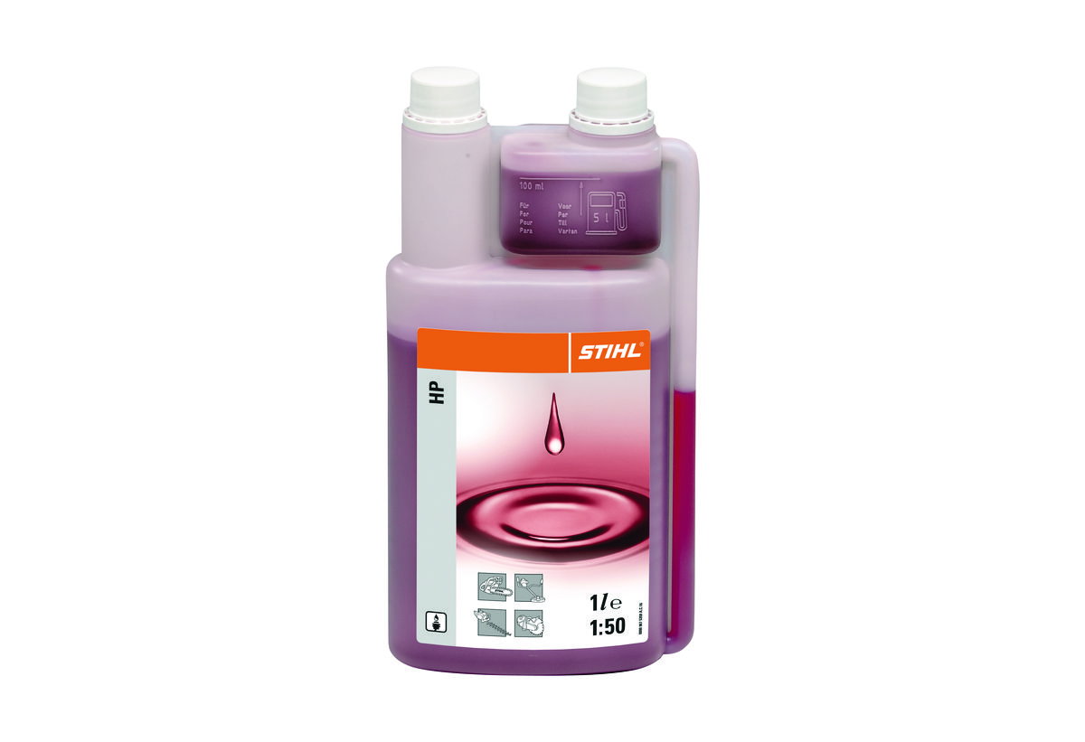 Απεικονίζει Λάδι Κινητήρων HP 1L Stihl με μεζούρα.