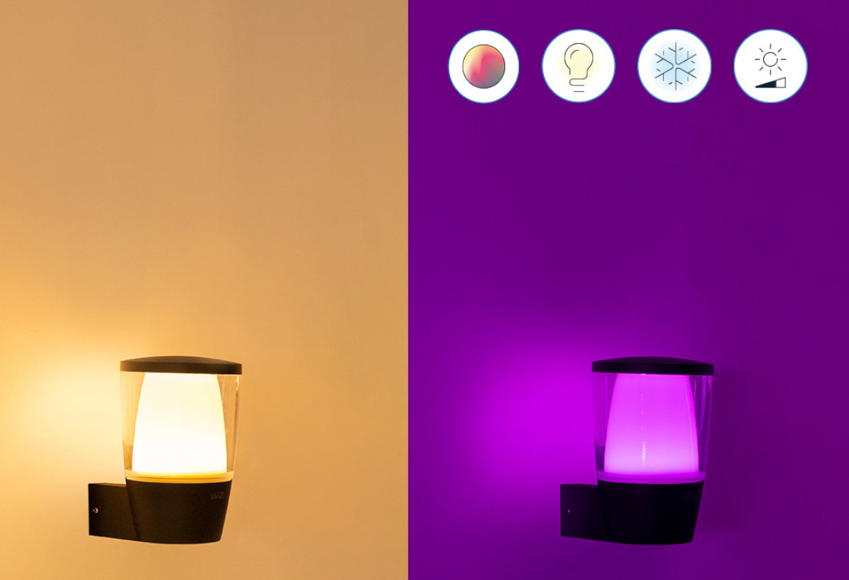 Απεικονίζει Απλίκα LED RGB Wiz.
