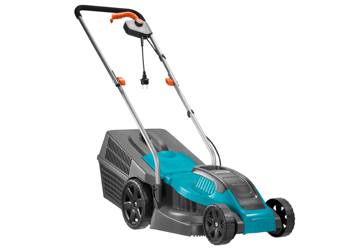Απεικονίζει Χλοοκοπτικό Ηλεκτρικό Power Max Gardena 1100W.