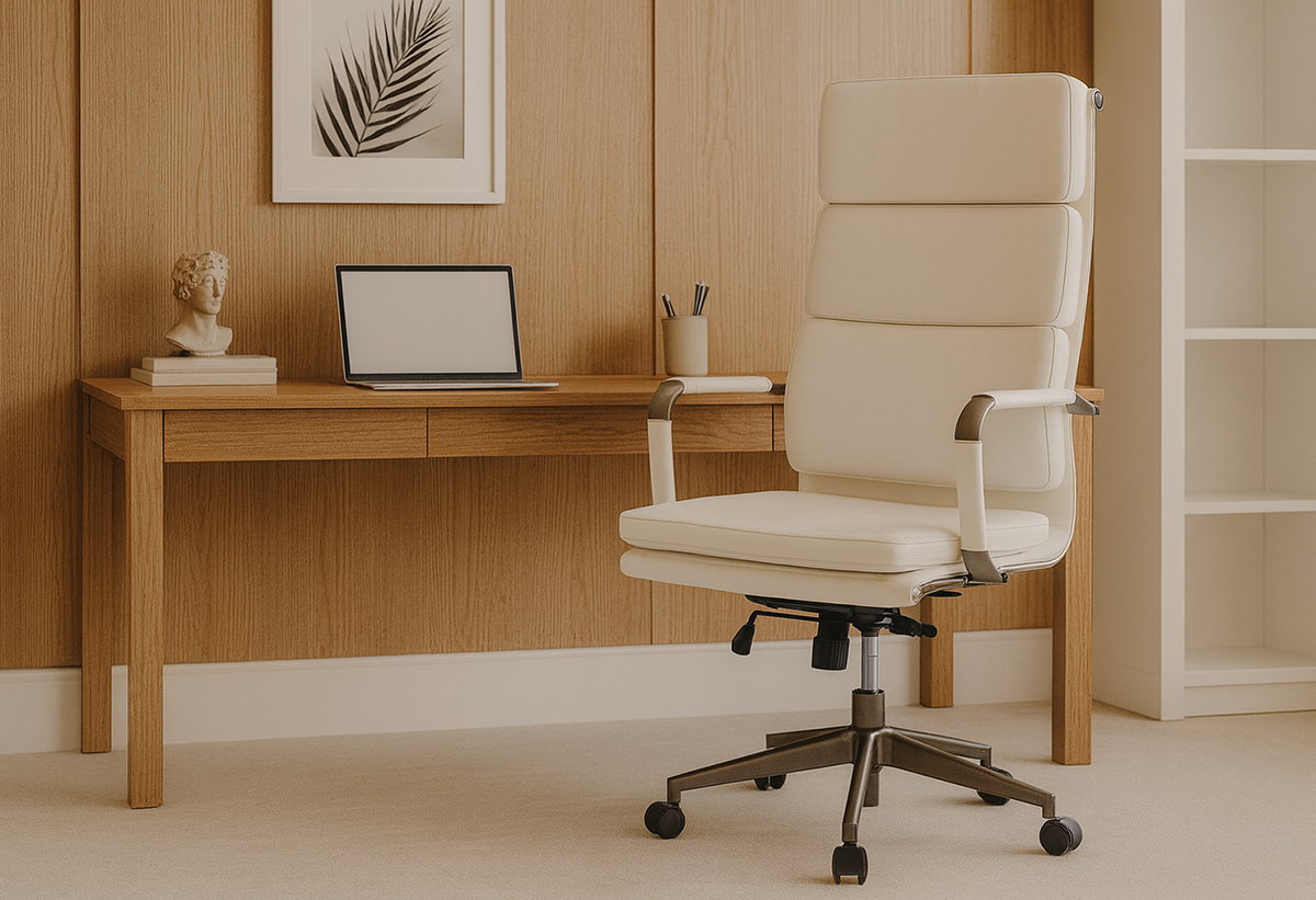 Απεικονίζεται η καρέκλα σε ένα home office.