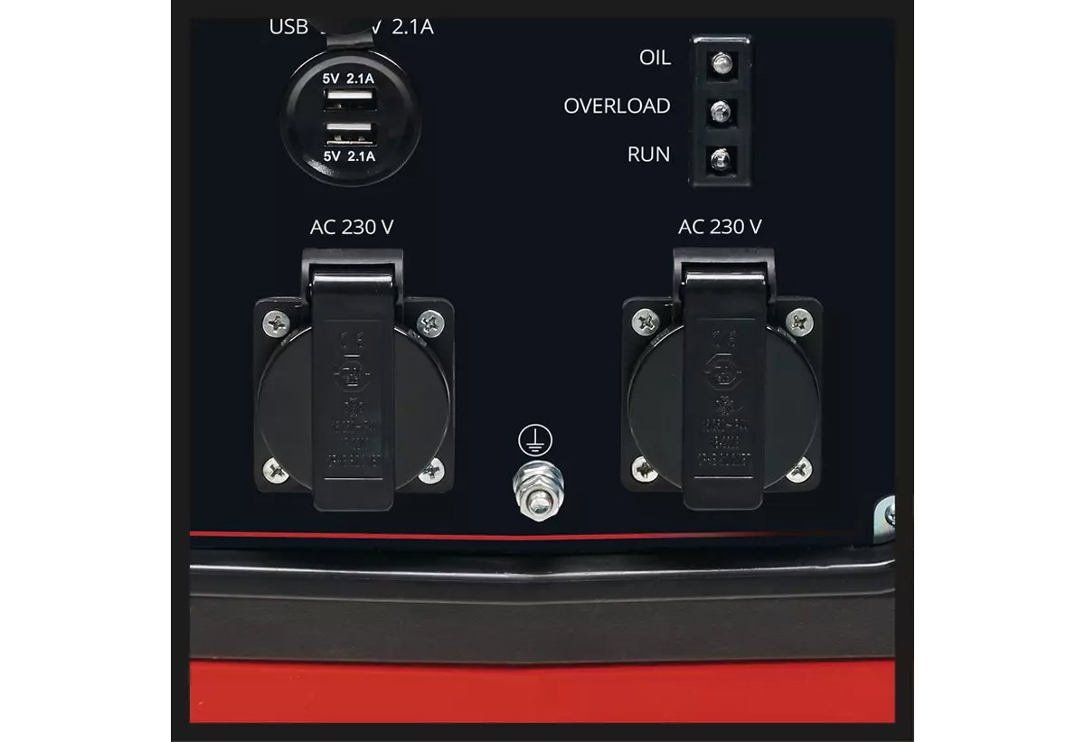 Απεικονίζονται οι πρίζες και οι θύρες USB της συσκευής.