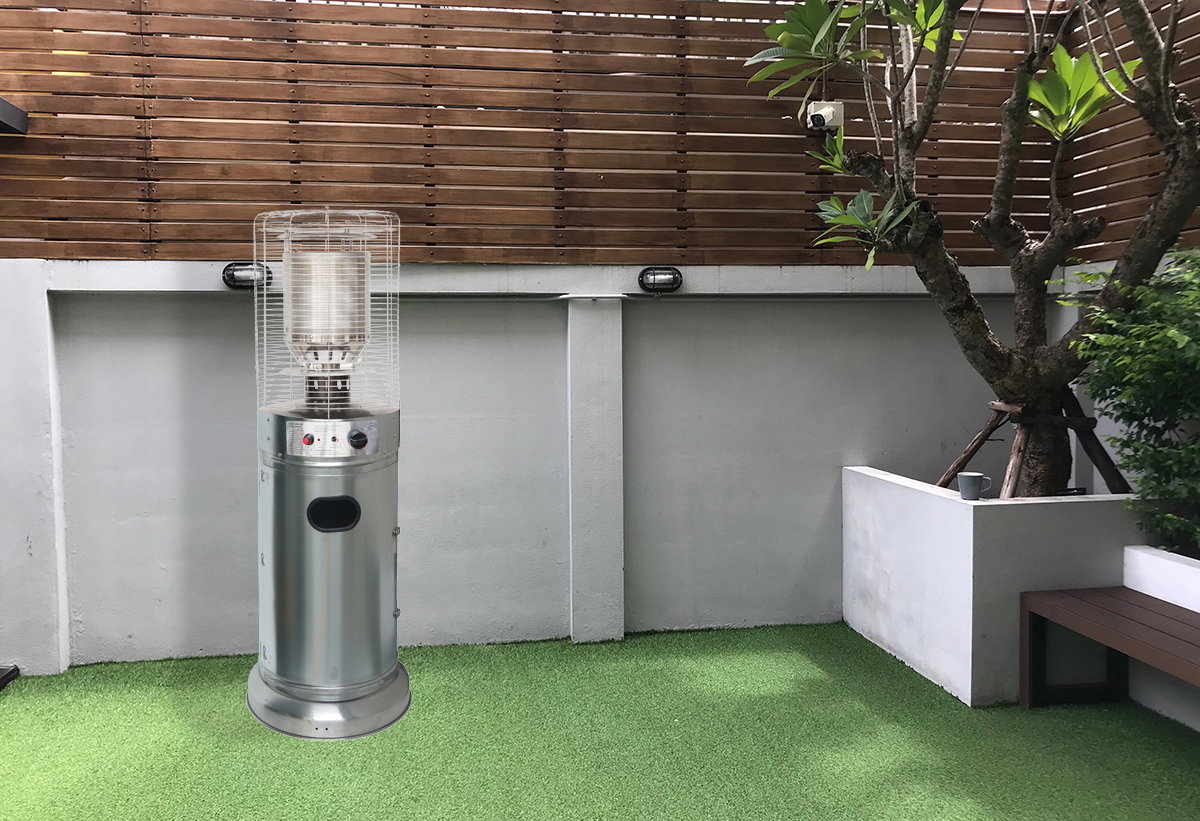 Η σόμπα Leyca Mini Κυκλική Inox σε λευκό background