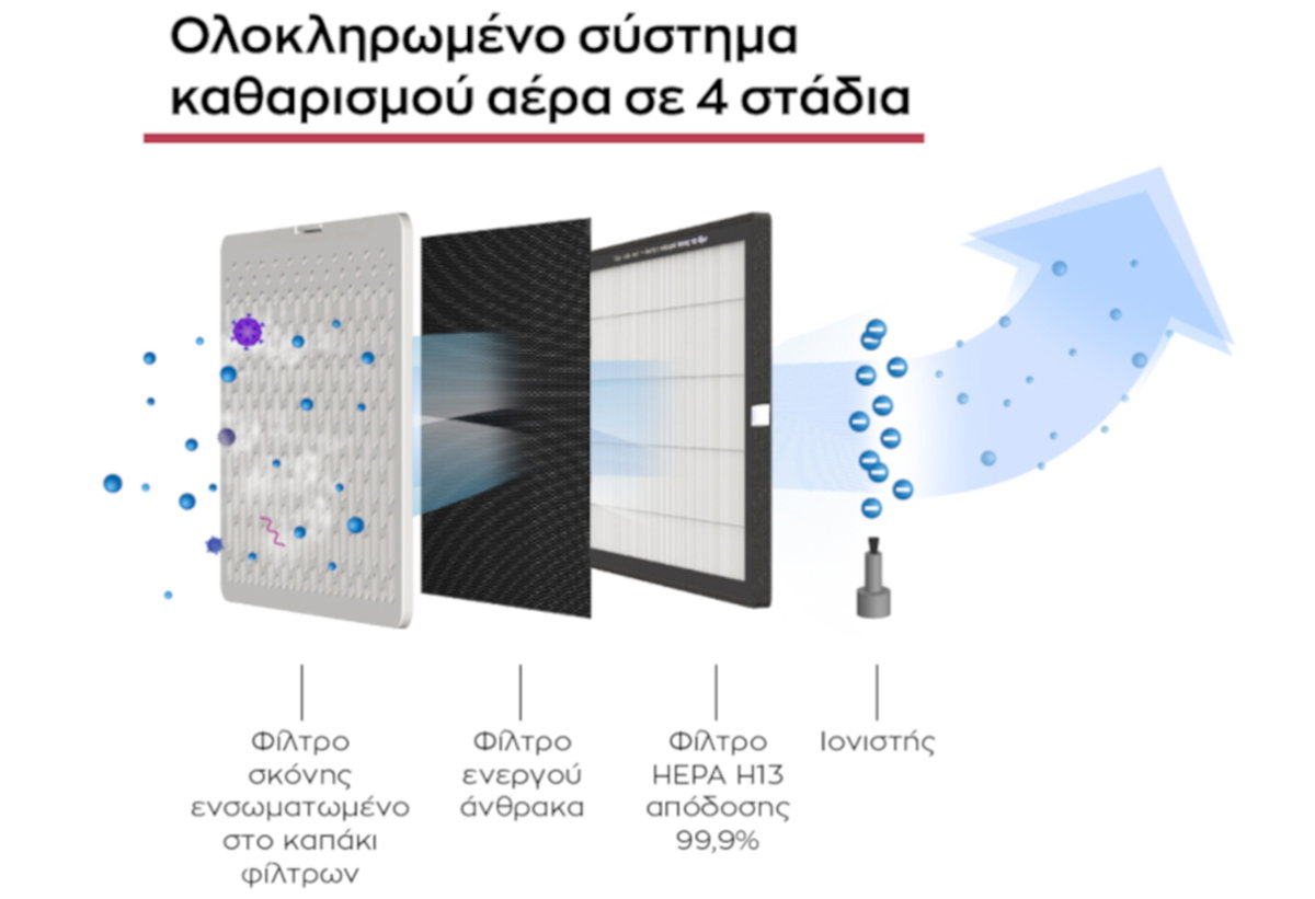 Παρουσιάζει ένα γράφημα με τα στάδια καθαρισμού