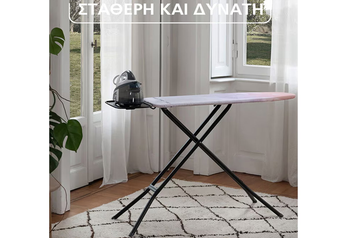 Εδώ απεικονίζεται η σιδερώστρα με ένα σύστημα ατμού.