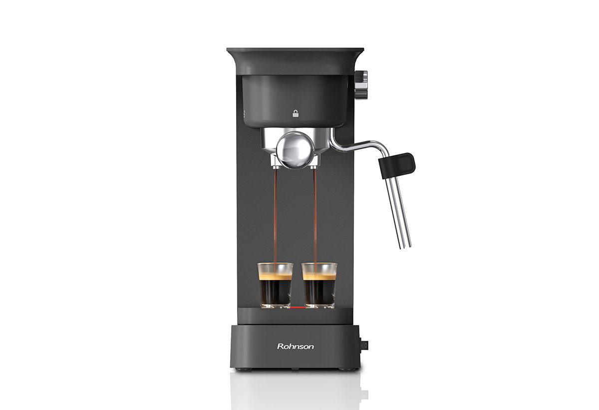 Απεικονίζεται η μηχανή espresso en face.