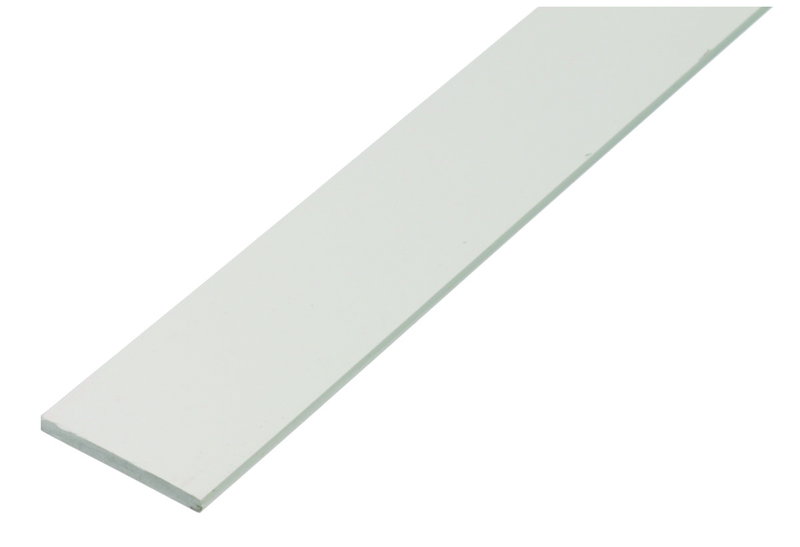 Προφίλ PVC Πλακέ 20X2mm, με Μήκος 1M, Λευκό