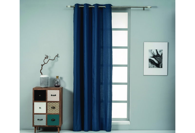 Κουρτίνα Easy Home Dione Paname 260x140cm Μπλε με Τρουκς