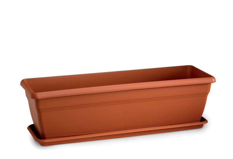Ζαρντινιέρα Plastona Festone Μ80xΠ19xΥ16cm Κεραμιδί