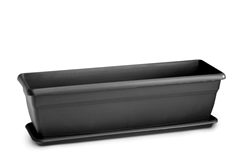 Ζαρντινιέρα Plastona Festone Μ100xΠ19xΥ16cm Ανθρακί