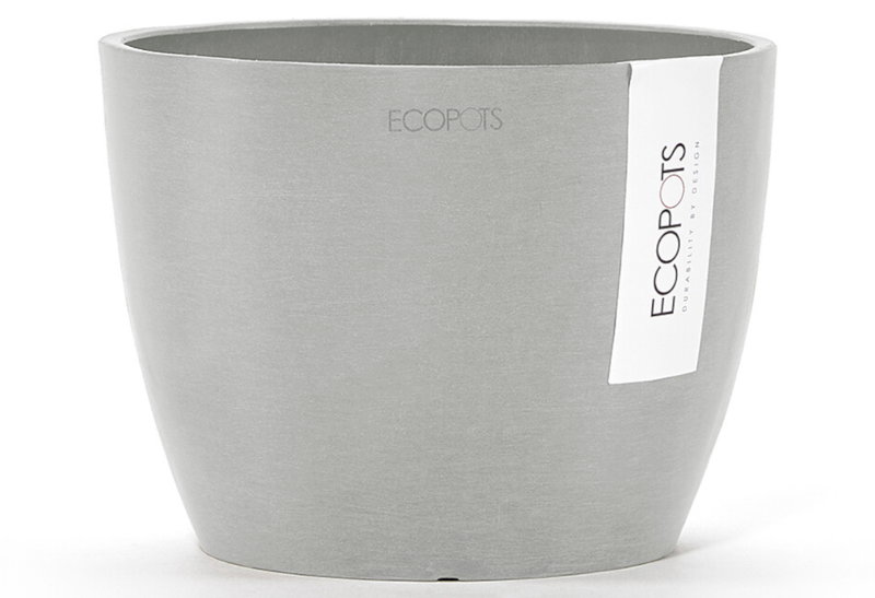 Κασπώ Ecopots Stockholm Πλαστικό Φ.16X12,5cm Λευκό/Γκρι