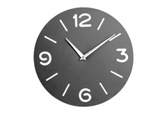 Ρολόι Τοίχου Μαύρο με Ασήμι Αριθμούς Φ.30cm