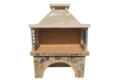 Ψησταριά Χτιστή με Πέτρα Καρύστου 155X76cm