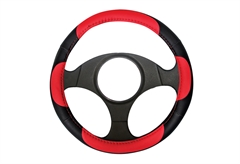 Κάλυμμα Τιμονιού Kaver Monza Μαύρο/Κόκκινο Φ38cm 60% Rubber/40% PVC