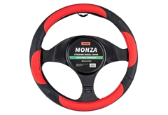Κάλυμμα Τιμονιού Kaver Monza Φ38cm Μαύρο/Κόκκινο