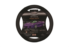 Κάλυμμα Τιμονιού Kaver Monza Φ 38cm Μαύρο/Γκρι