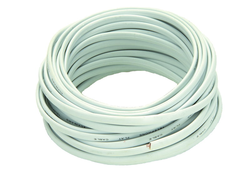 Καλώδιο Τηλεφώνου Λευκό E-Tec 2 Ζευγών 4x20mm² 10m