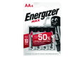 Μπαταρία Energizer Αλκαλική Max AA, 4 Τεμαχίων
