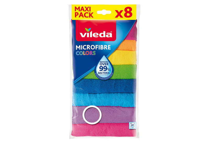 Πετσέτα Μικροϊνών Vileda Colors Σετ 8 Τεμαχίων σε Διάφορες Αποχρώσεις