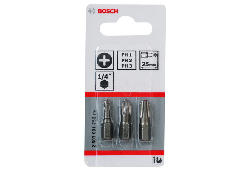 Σετ Μύτες Bosch Ph1-Ph2-Ph3 25mm 3 Τεμαχίων