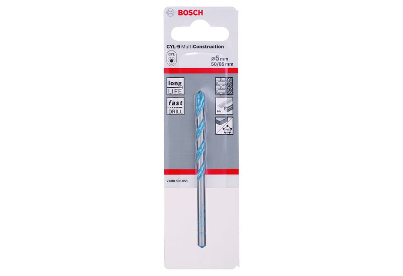 Τρυπάνι Bosch 5mm και Μήκος 85mm Πολλαπλών Υλικών