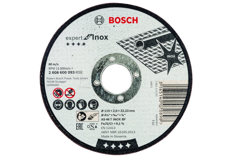 Δίσκος Κοπής Inox Bosch Φ.115X22mm Μετάλλου