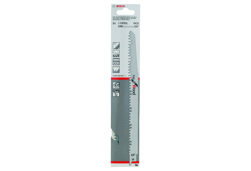 Λάμες Σεγάτσας Bosch S1531 L για Ξύλο 2 Τεμαχίων