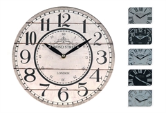 Ρολόι Τοίχου Vintage Φ.28cm σε Διάφορα Σχέδια